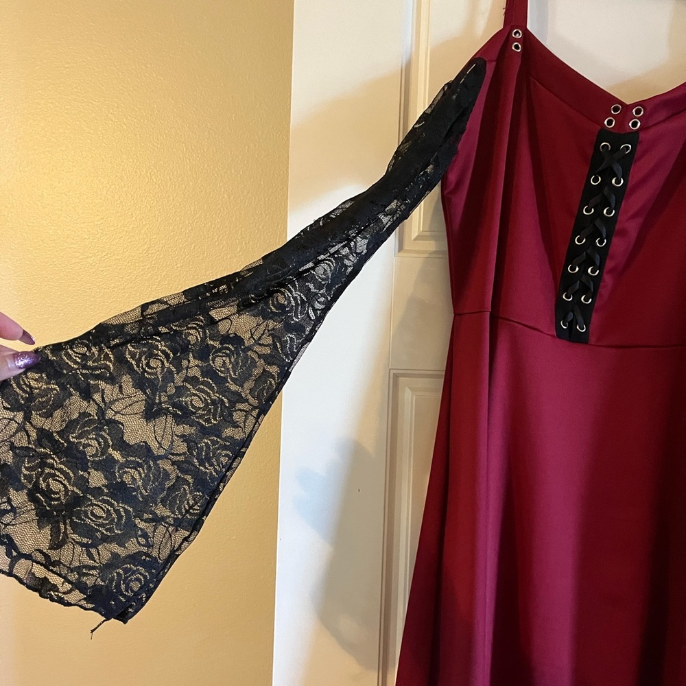 Goth dress with bell sleeves